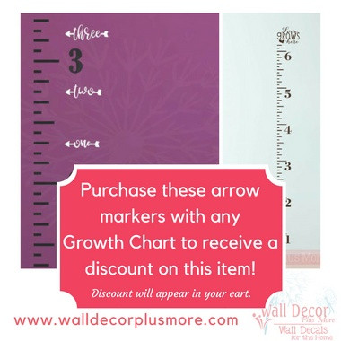Arrow Age Markers Add-on To Track Growth on Ruler Charts Vinyl Wall Decal