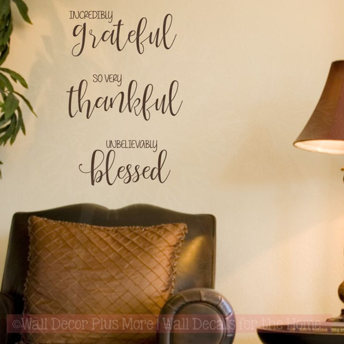 Thankful Fall Decor Wall Quotes Incredibly Grateful Vinyl Letter Decals