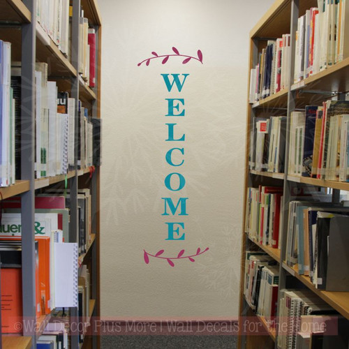 Welcome Laurels Home Decor Vinyl Lettering Decals Wall Art Stickers-Berry, Teal