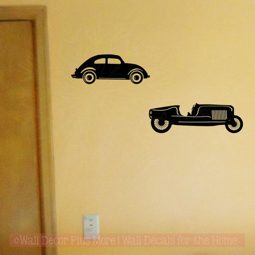 2 Old Cars Wall Art Stickers Rustic Vintage Farmhouse Style Decor