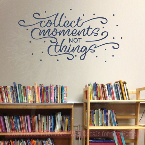 Collect Moments Family Wall Quote Inspirational Vinyl Lettering Decals-Deep Blue
