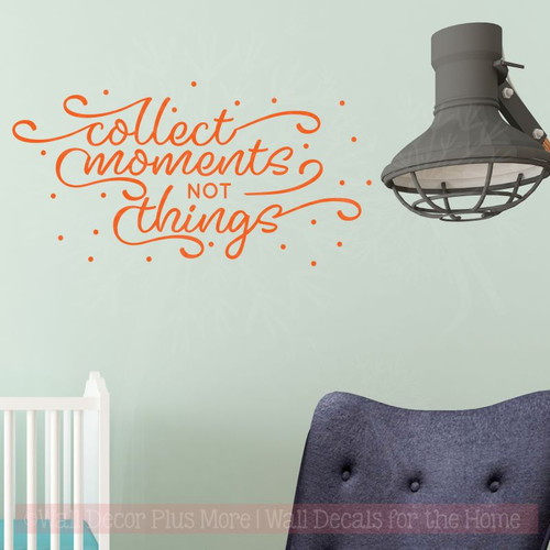 Collect Moments Family Wall Quote Inspirational Vinyl Lettering Decals-Orange