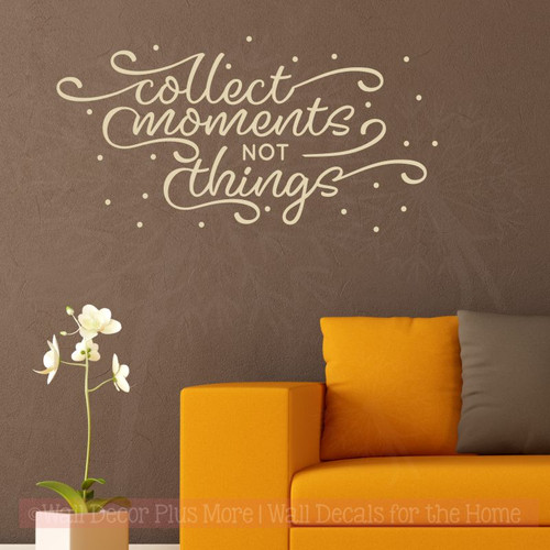 Collect Moments Family Wall Quote Inspirational Vinyl Lettering Decals-Beige