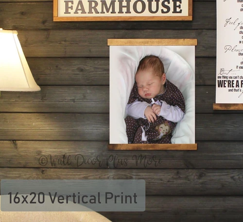 Canvas Wall Hanging Photo Prints With Wood Edges Rustic Wall Banner with full print edge