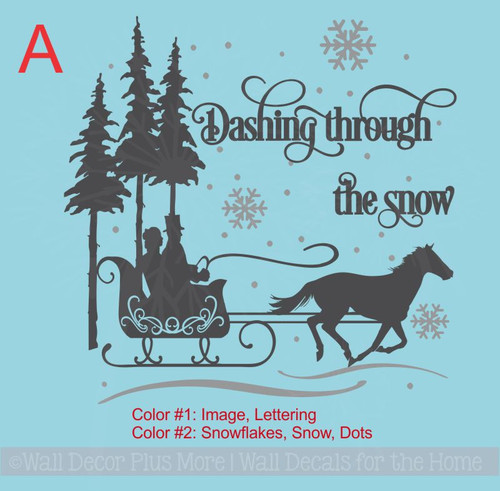 Option A- Snow Scene Wall Sticker Dashing Snow Winter Wall Vinyl Art Home Decor