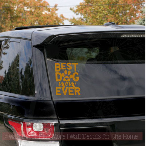 Car Window Decals - Best Dog Mom Ever Vinyl Decals Pet Lover Graphics-Glossy Copper