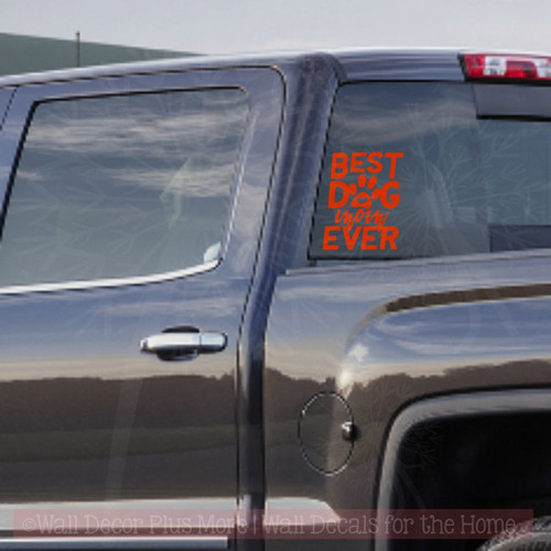 Car Window Decals - Best Dog Mom Ever Vinyl Decals Pet Lover Graphics-Glossy Red