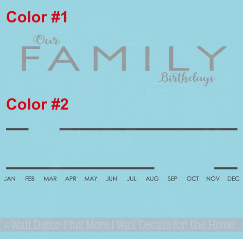Decals To Create Birthday Board Our Family Birthdays DIY Wall Art Decor, 2-Color design