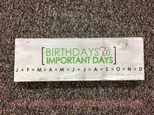 Birthday Board Sticker Birthdays And Important Days DIY Wood Sign Gift-Lime Green, Chocolate Brown