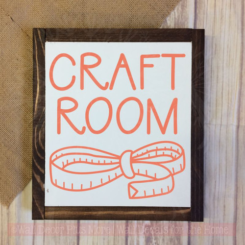 Craft Room Wall Art Stickers Vinyl Lettering Decals Hobby Room Decor-Coral