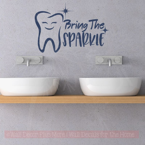 Bring Sparkle Dental Dentist Office Motivational Wall Vinyl Lettering Decals-Deep Blue