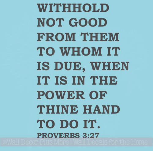 Withhold Not Good Christian Wall Decals Vinyl Art Religious Home Decor