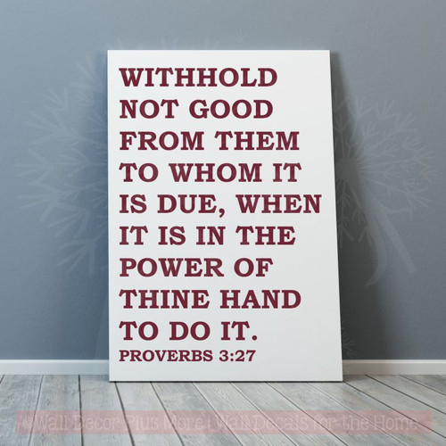 Withhold Not Good Christian Wall Decals Vinyl Art Religious Home Decor-Burgandy