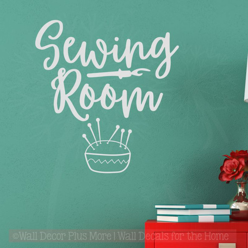 Sewing Room Wall Decals Vinyl Lettering Stickers Craft Room Decor Lt Gray