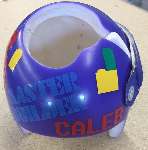 Building Blocks Cranial Helmet Band Decal Sticker Accessories Boys Master Builder with Name