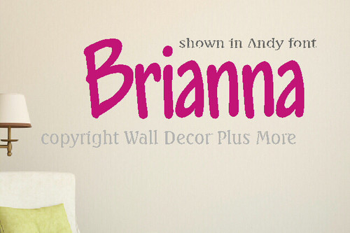 Comic Sans or Andy Fun Kids Font for Wall Name Decal