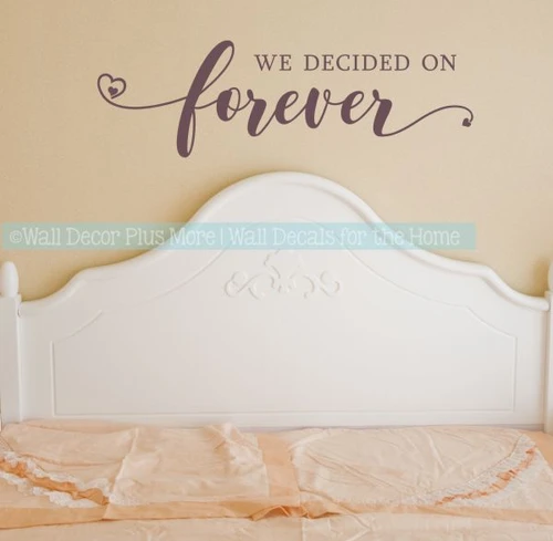 Bedroom Wall Art We Decided On Forever Wall Decal Quote Wedding Gift-Eggplant
