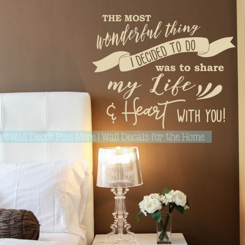 Bedroom Wall Decals Share Life And Heart Vinyl Letter Decor Love Quotes