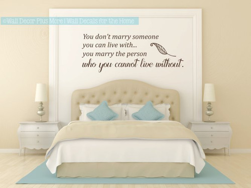 Love Wall Art Decal Person You Can Not Live Without Master Bedroom Decor-Chocolate Brown