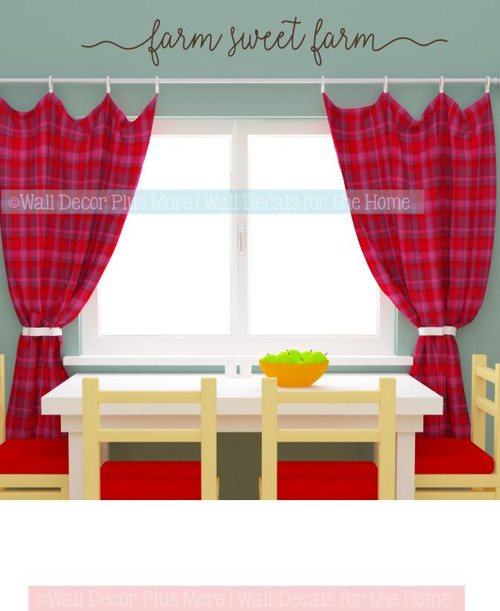 Farmhouse Style Decor Farm Sweet Farm Kitchen Vinyl Lettering Stickers-Chocolate Brown