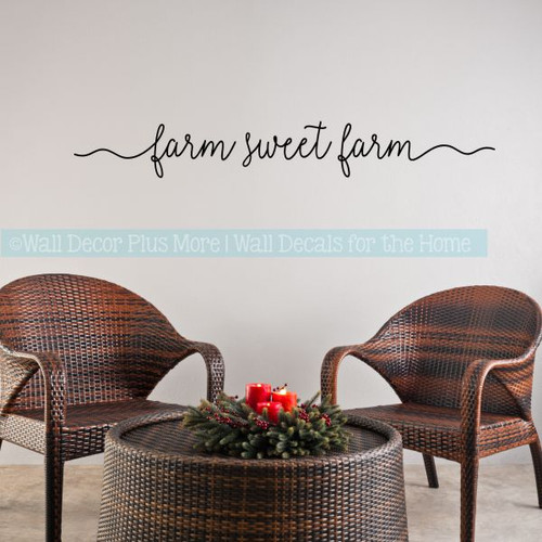 Farmhouse Style Decor Farm Sweet Farm Kitchen Vinyl Lettering Stickers-Black