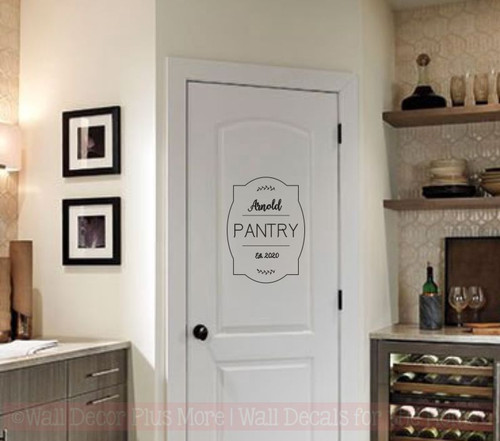Kitchen Wall Decal Personalized Decor Pantry Last Name Vinyl Lettering Black