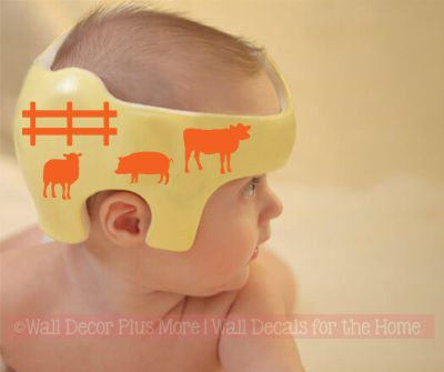 Farm Boy Cranial Helmet Band Decal Sticker Accessories Decor (WD1465) Orange