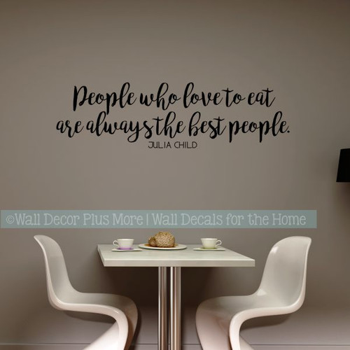 Kitchen Wall Stickers Best People Love To Eat Vinyl Lettering Decals-Black