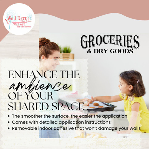 Groceries Dry Goods Enhance the Ambience of your Shared Space Vinyl Decals for the Kitchen