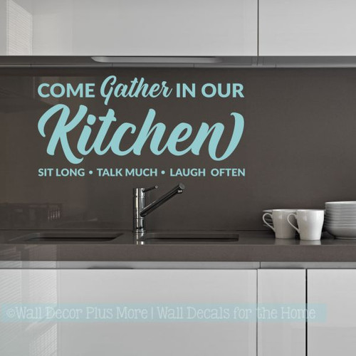 Kitchen Quotes Wall Decor Gather In Our Kitchen Vinyl Lettering Decals-Beach House