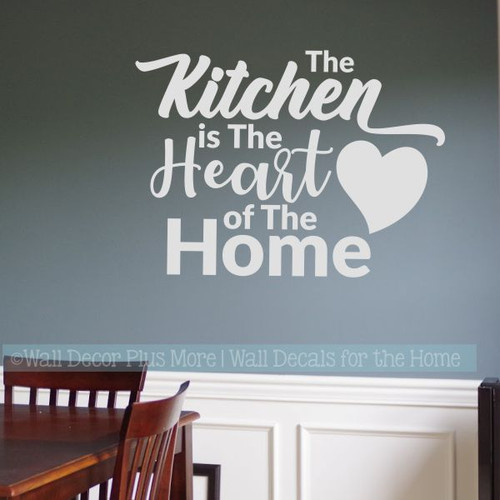Kitchen Wall Decals Kitchen Heart Of Home Vinyl Lettering Stickers-Light Gray