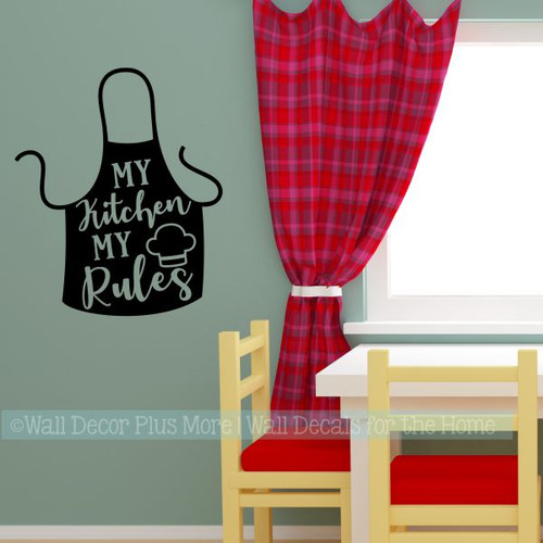 Wall Stickers My Kitchen My Rules Funny Mom Vinyl Art Wall Decals Quote-Black