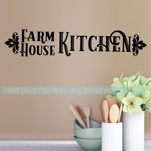 Farmhouse Kitchen Decor Vinyl Lettering Decals for Home Wall Decor-Black