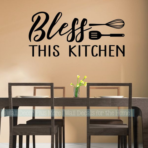WD1490 Kitchen Quotes Bless This Kitchen Wall Decor Vinyl Letters Decals Black  45343.1550182140 ?c=2