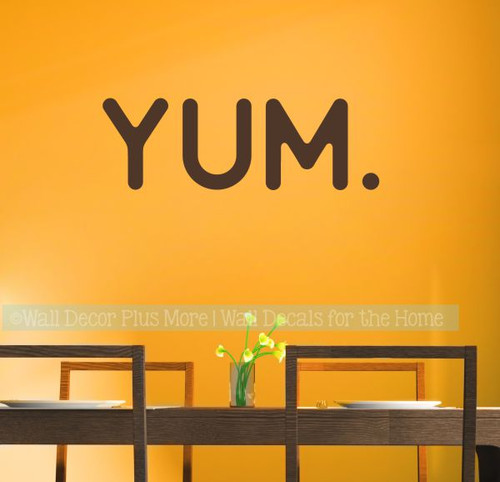 Option 1 Kitchen Wall Stickers Yum Vinyl Lettering Decals for Kitchen Home Decor-Chocolate Brown