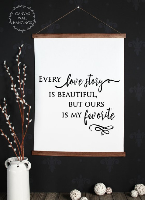 23x30 - Wood & Canvas Wall Hanging Love Story Beautiful Wall Art Sign