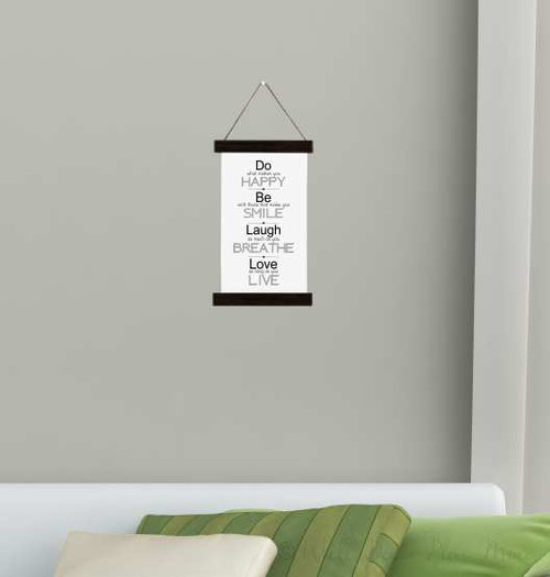 Black Wood & Canvas Wall Hanging, Do Be Laugh Love Inspirational Wall Art Sign 9x15-Inch