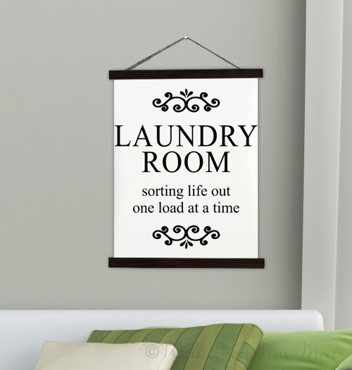 Wood & Canvas Wall Hanging, Laundry Room Sorting Life Wall Art