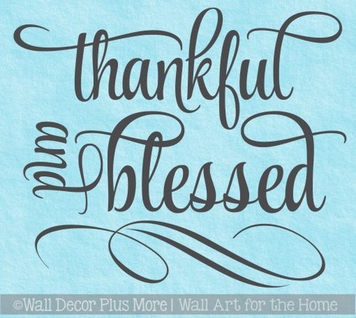 Kitchen Quotes Wall Art Thankful And Blessed Home Decor Wall Stickers