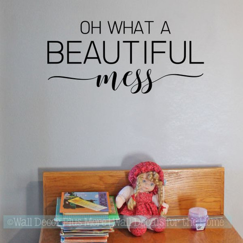 Beautiful Stickers Kitchen Wall Art wall decals for kitchen oh beautiful mess family quote home wall decor