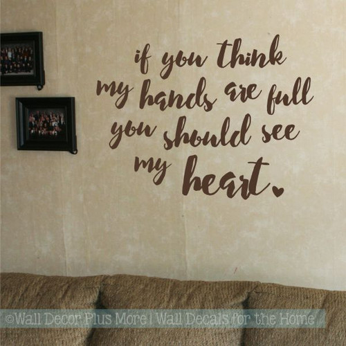 Family Wall Decor Stickers Full Hands See My Full Heart Art Decals