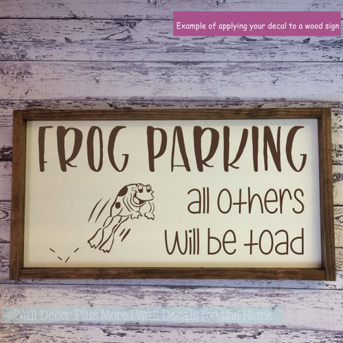 Funny Wall Stickers Frog Parking Others Toad Garden Vinyl Art Decals-Chocolate Brown