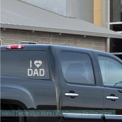 Car Tumbler Decals I Love Dad Quotes Vinyl Mug Stickers Phone Window-Glossy Middle Grey