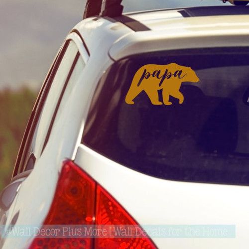 Car Window Sticker Papa Bear Father's Day Vinyl Art Decal Gift Copper