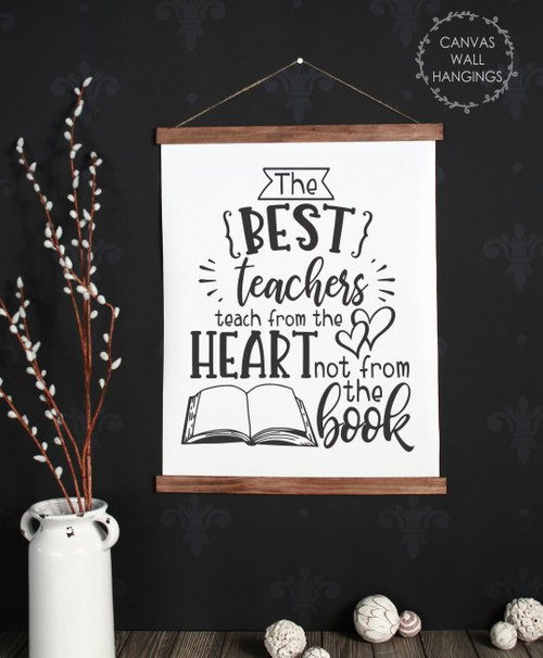 Large 19x24 Wood & Canvas Wall Hanging School Wall Art Sign The Best Teachers