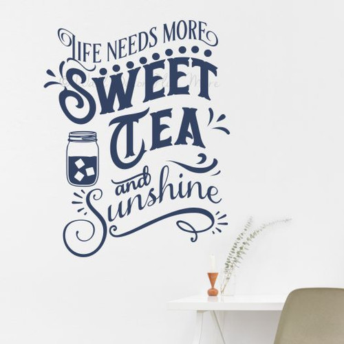 Wall Decals For Kitchen Patio Life Needs Sweet Tea Sunshine Vinyl Wall Art Matte Deep Blue