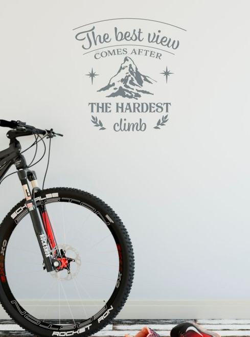 RV Motivational Quotes Best View After Hardest Climb Vinyl Art Decals-