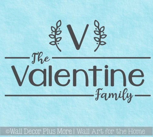 Farmhouse Wall Stickers Monogram Personalized Family Name Vinyl Decals