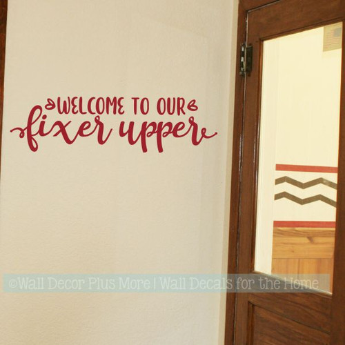 Farmhouse Wall Decals Welcome To Fixer Upper Vinyl Home Decor Stickers-Red