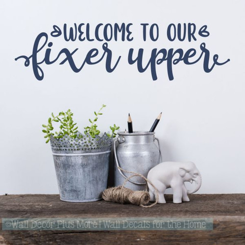 Farmhouse Wall Decals Welcome To Fixer Upper Vinyl Home Decor Stickers-Deep Blue